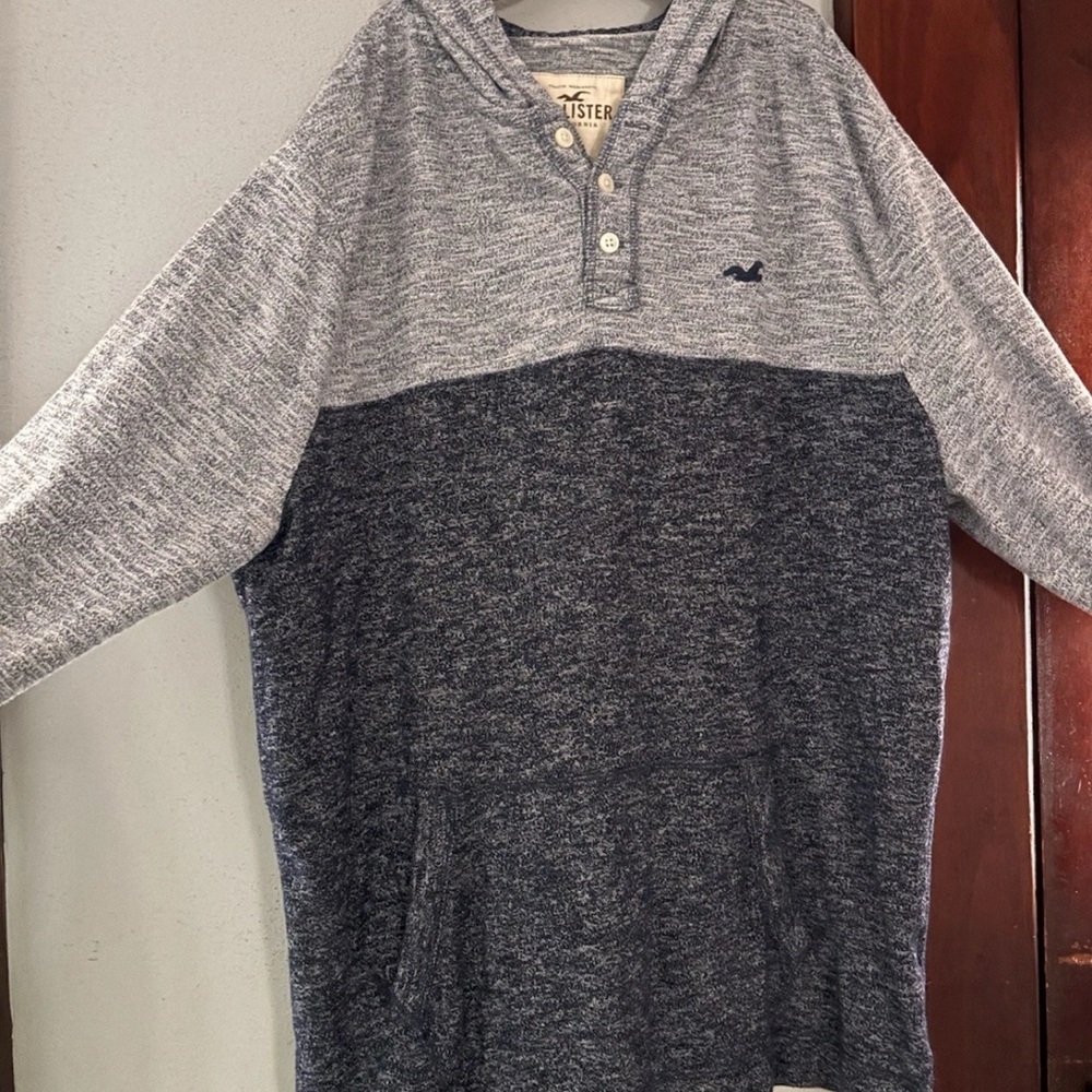 Hollister Gray and Blue Hoodie